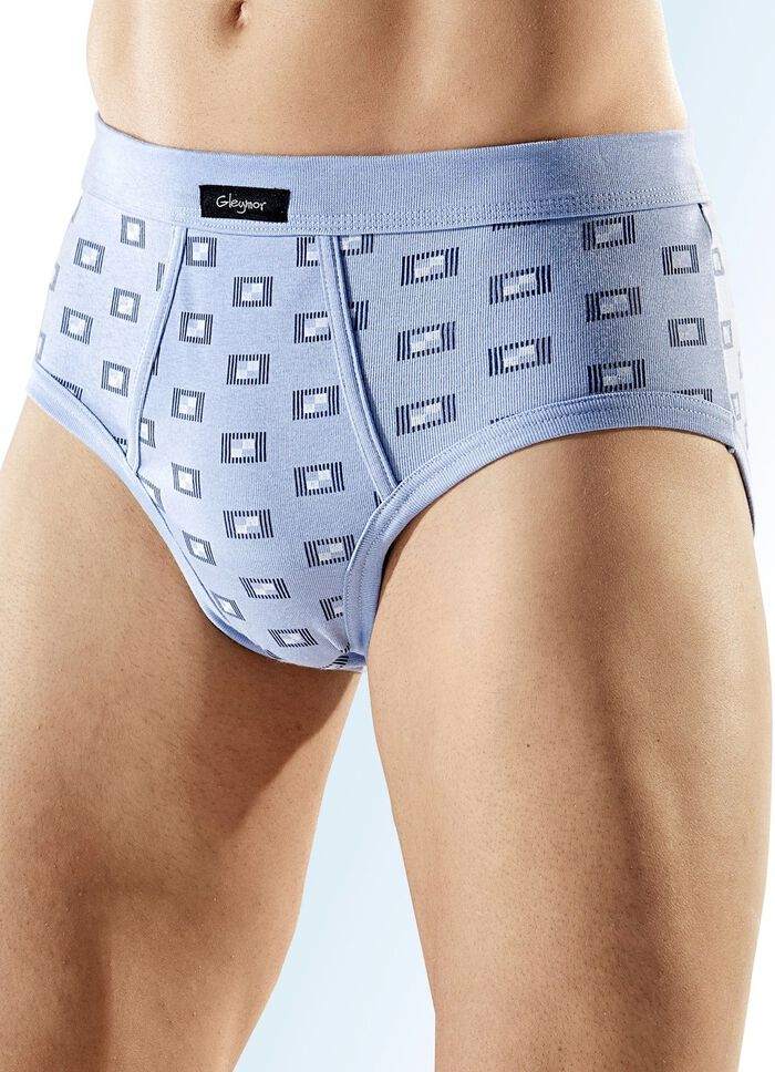 Finribbade kalsonger i sexpack med gylf, m&ouml;nstrade 