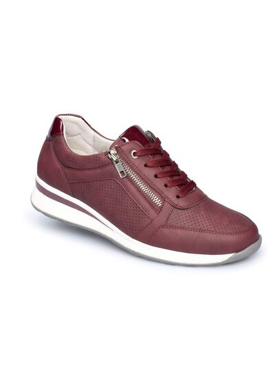 Komfortsneakers med extra innersula i fuskp&auml;ls 