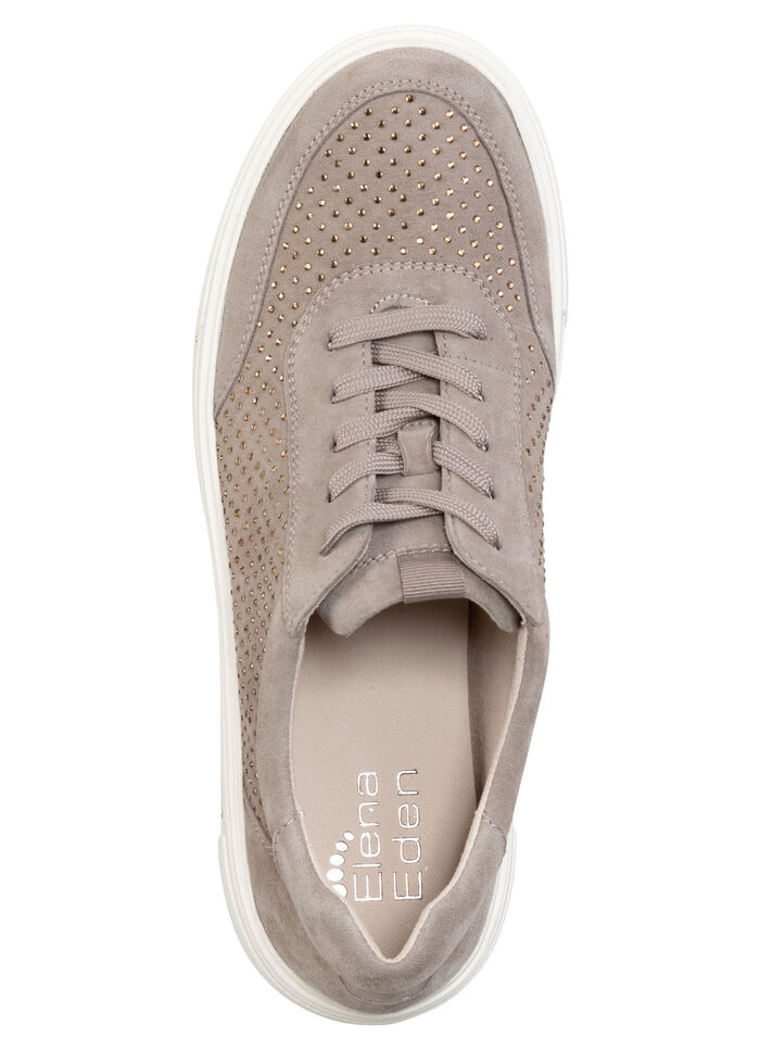 ELENA EDEN Sneakers i fin mocka TAUPE