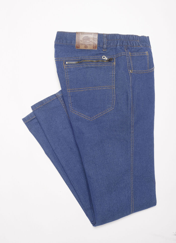 Jeans med resårinfällningar i 3 färger, 