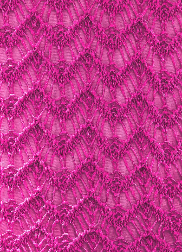 Tröja gjord av högkvalitativt glänsande effektgarn FUCHSIA MELERAD