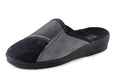 Klassiska damtofflor, bredd H, i en textilblandning 