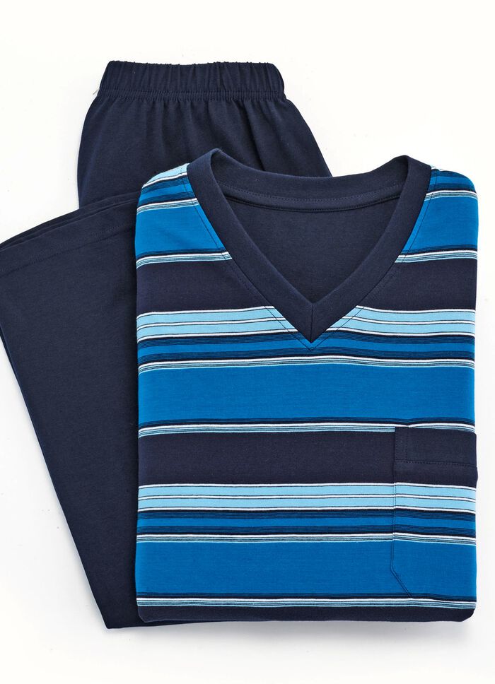 Tv&aring;pack pyjamas med v-ringning och br&ouml;stficka 