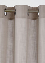 Halvtransparent gardin i linnelook TAUPE