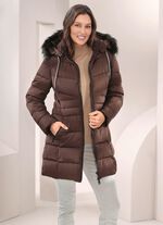 L&aring;ng jacka med avtagbar fuskp&auml;lskant 