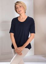 Skjorta med l&aring;dveck i 2 f&auml;rger MARIN