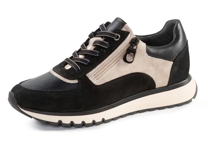 ELENA EDEN, trendiga damsneakers, vidd G, med uttagbar fotb&auml;dd SVART KISEL