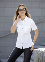 Blus med skjortkrage WEISS