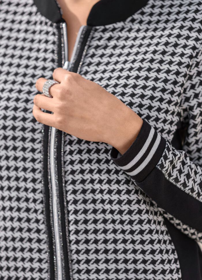 Blusjacka med hundtandsm&ouml;nster 