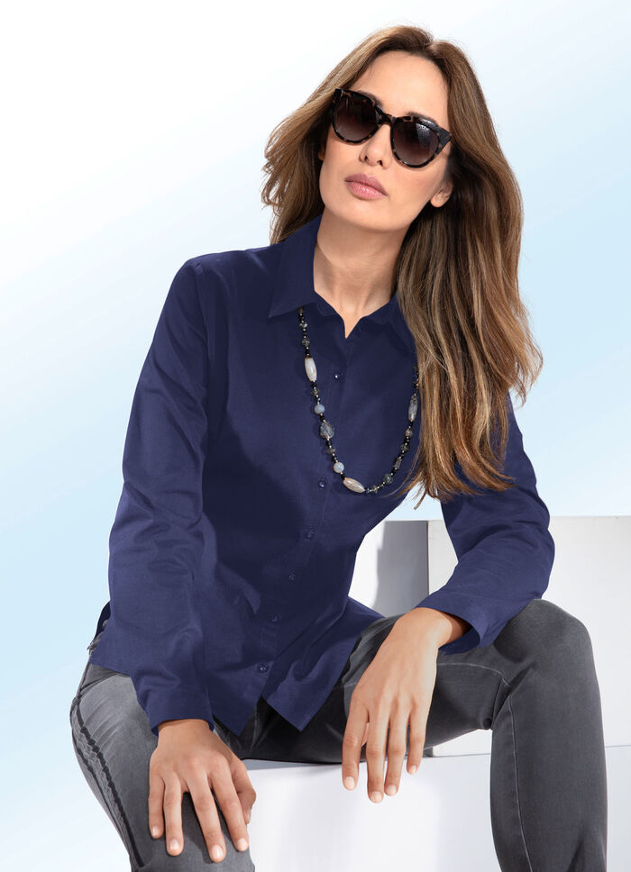 Blus med skjortkrage, 