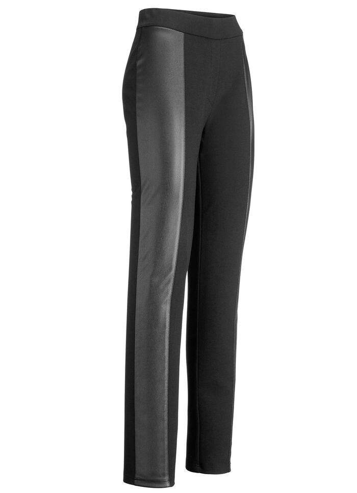 Byxor i en trendig mix av material SVART