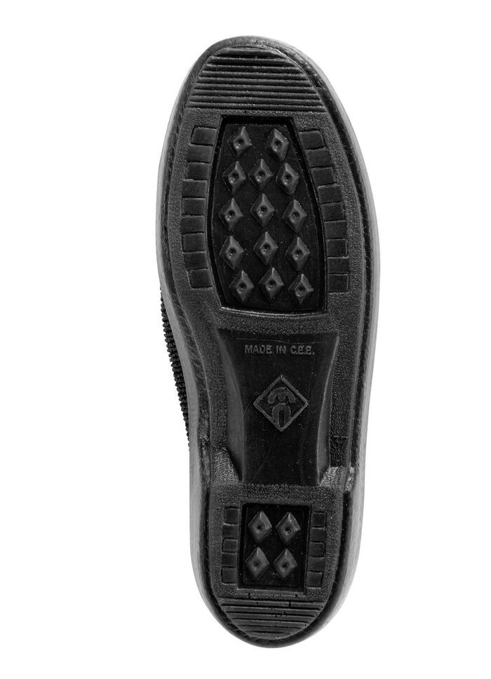 Tofflor av elastiskt stickat material med sn&ouml;rning 