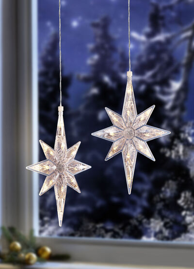Upplyst Crystal Star Set om 2 