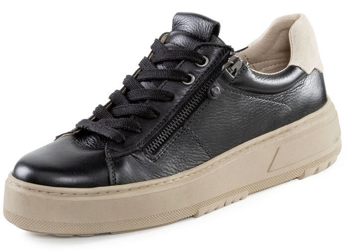 ELENA EDEN sn&ouml;rsko med velourkant SVART-BEIGE