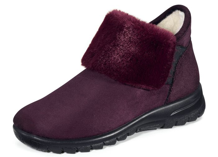 Laurina slip-on ankelboots med mysig plyschkant 