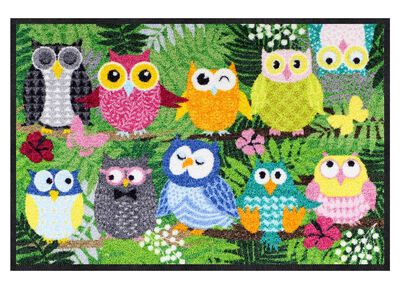 d&ouml;rrmatta med ugglemotiv 