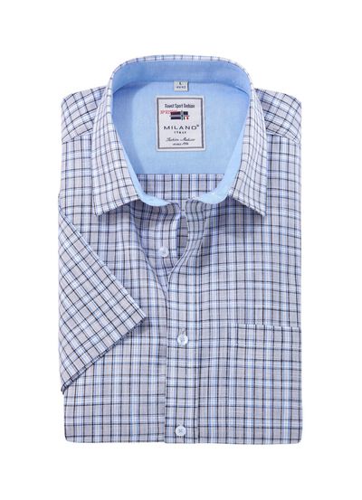 Rutig skjorta med texten "Milano Italy" i fyra f&auml;rger 