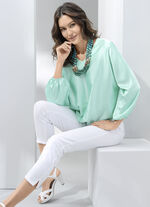 Tunika med fladdermusärmar MINT