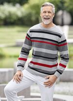 Trendig rundhalsad tr&ouml;ja i 2 f&auml;rger GRAU-SCHWARZ-ROT