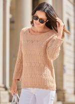 Tr&ouml;ja med blandade m&ouml;nster och v&aring;giga kanter 