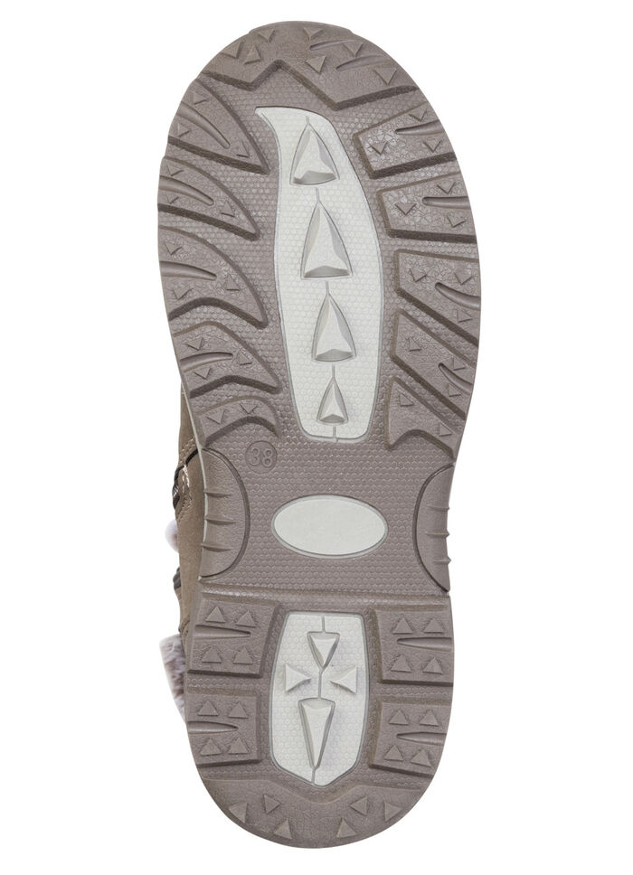 Fodrade damstövlar, vinterskor, med dragkedja TAUPE