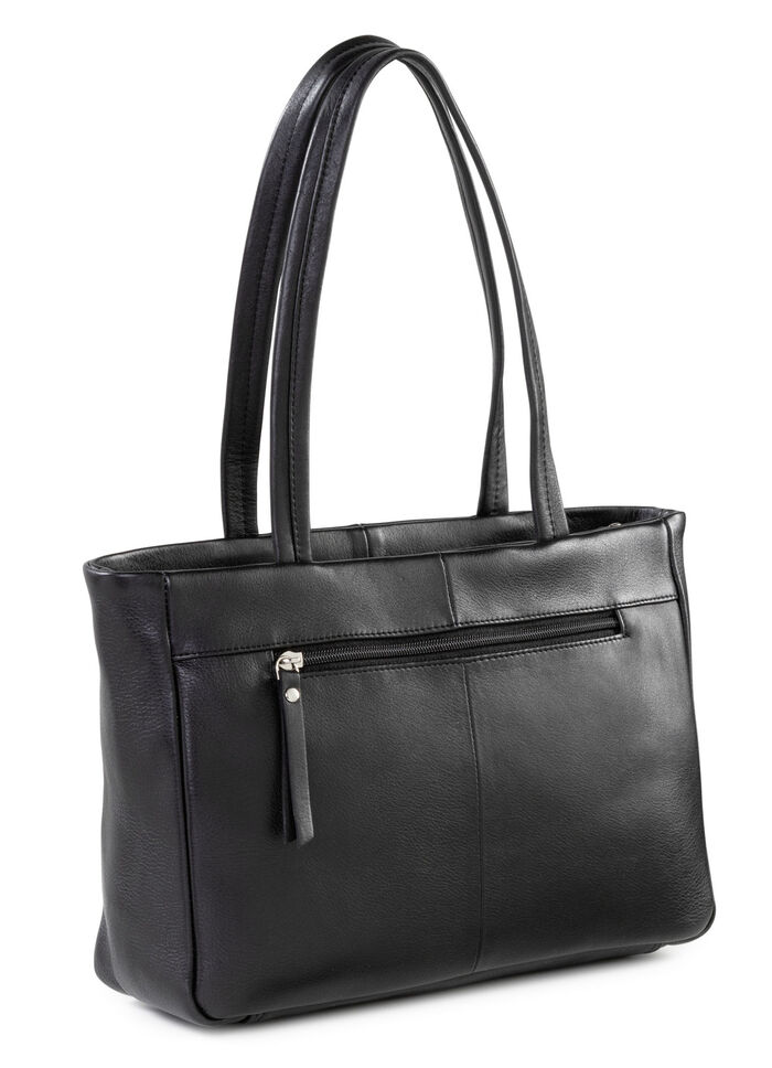 Laurina, väska, dam, tillverkad av läder SVART