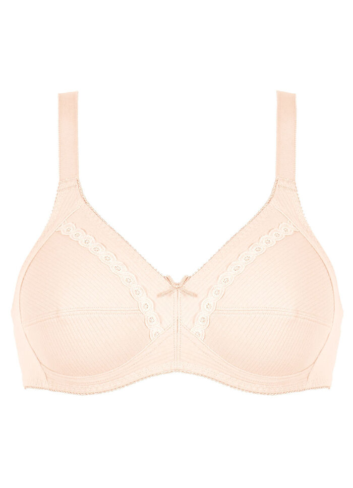 Naturana två-pack bh med dekorativt spetsband i kuporna 1X ZARTAPRICOT, 1X WEISS