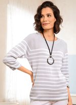 Tr&ouml;ja i randig design LJUSGR&Aring;-VIT