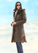 Kappa med sidoslitsar med dragkedja 