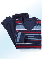 Tv&aring;pack pyjamas med V-ringning och muddar 