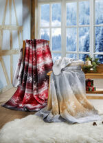 Superbekväm filt med snöflingamotiv 