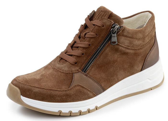 Waldläufer, bekväma damstövlar, bredd H, med avtagbar fotbädd COGNAC