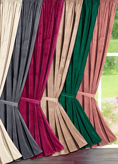 M&ouml;rkl&auml;ggningsgardin i skimrande sammetslook 