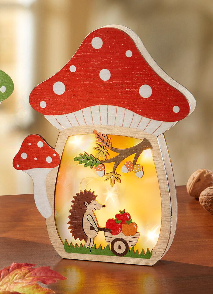 Upplyst svamphus, batteridrivet R&Ouml;DGR&Ouml;N