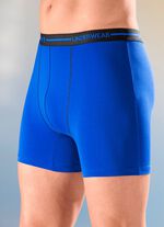 Paket med fyra byxor, enf&auml;rgade med res&aring;r i midjan 