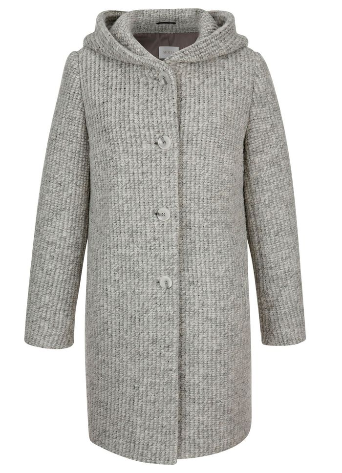 L&aring;ng jacka med fast huva 