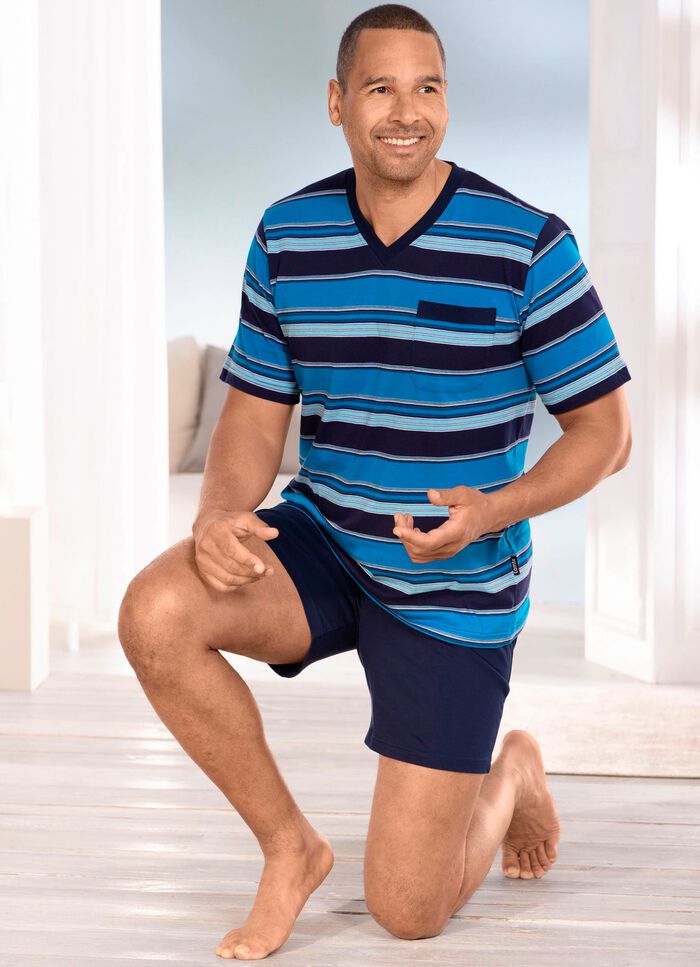 Tv&aring;pack shorts med V-ringning och br&ouml;stficka 