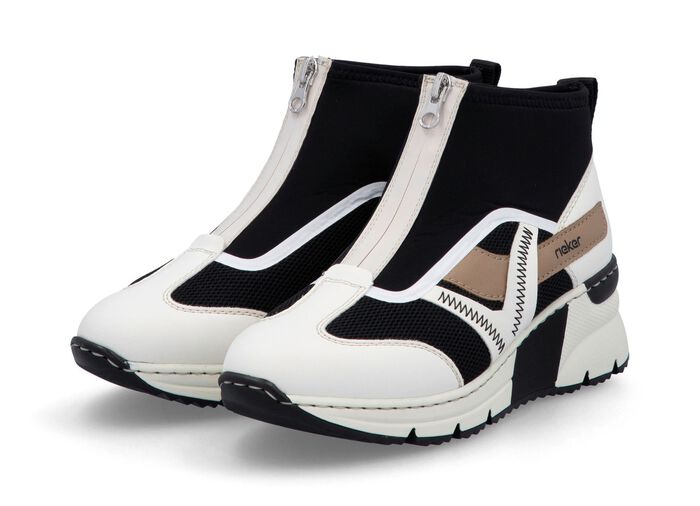 Rieker bootie med skaft av elastisk textil 