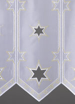 Elegant kort gardin med Plauen-broderi