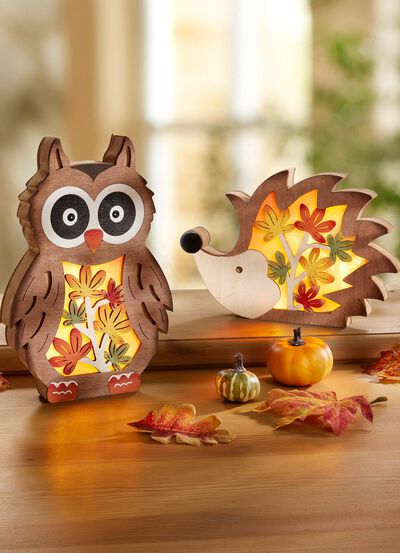 Upplysta tr&auml;figurer, set om 2 