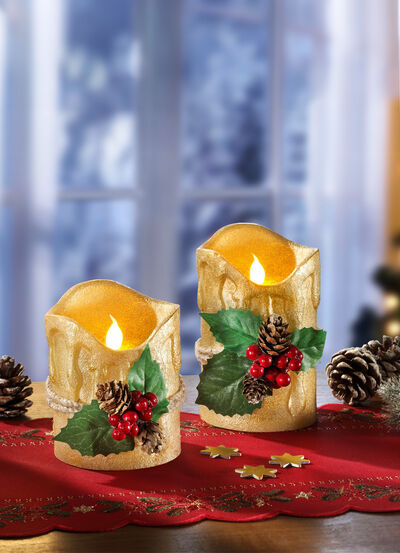 LED-ljus av äkta vax, uppsättning om 2 