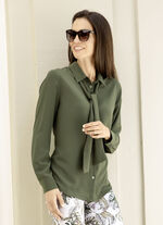 Blus med knytband 
