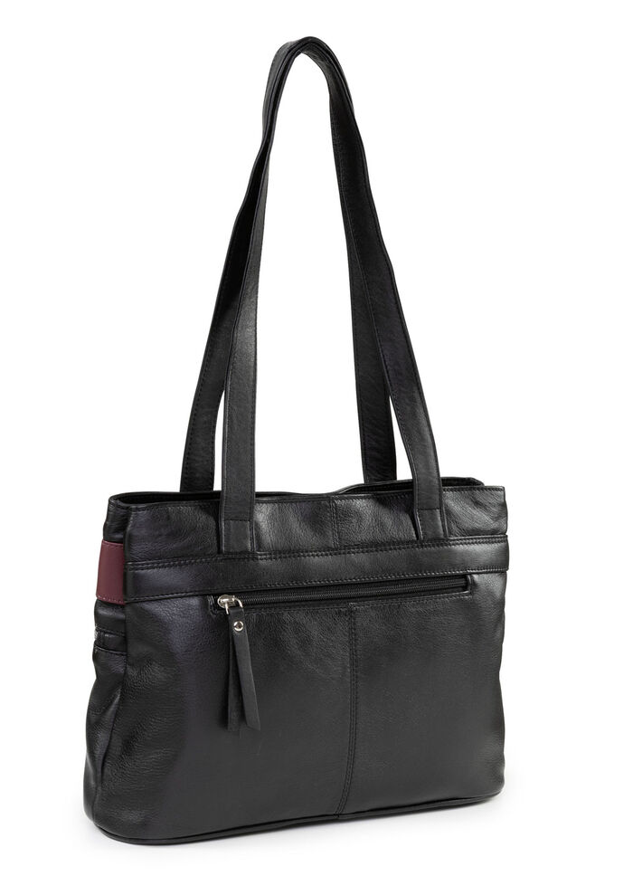 Laurina, väska, dam, gjord av läder SCHWARZ-BURGUND