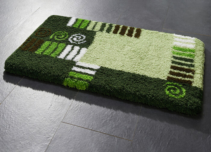 Badrumsset med halkhämmande latexbaksida GRÖN