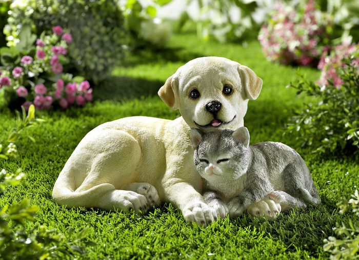 Polyresin hund och katt, 