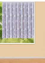 Blommig persienn med universalskena VIT