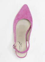 Andrea Conti slingpumps gjorda av mjukt sammets chevreau läder PINK