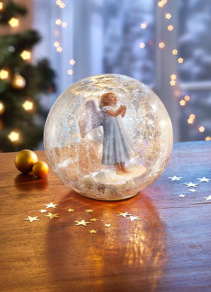 Glaskula med belysning 