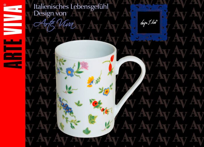 Millefiori porslinsservis av h&ouml;gkvalitativt vitt porslin 