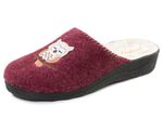 Fodrade damtofflor, med ny ull BORDEAUX